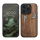Kwmobile tok Apple iPhone 14 Pro készülékhez, barna/többszínű, fa/szilikon, 59126.08