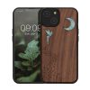 Kwmobile tok Apple iPhone 14-hez, barna/többszínű, fa/szilikon, 59124.05