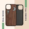 Kwmobile tok Apple iPhone 14-hez, barna/többszínű, fa/szilikon, 59124.05