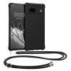 Kwmobile Google Pixel 7a telefontok nyakpánttal, fekete, szilikon, 61600.01