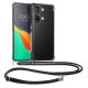 Kwmobile tok nyakpánttal OnePlus Nord 3 5G-hez, átlátszó/fekete, szilikon, 61768.01