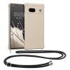 Kwmobile Google Pixel 7a telefontok nyakpánttal, krémszínű, szilikon, 61600.16
