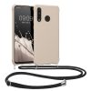 Kwmobile tok nyakpánttal Huawei P30 Lite-hoz, krémszínű, szilikon, 52079.16