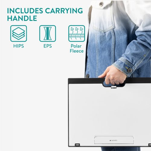 Masa reglabila laptop Navaris, suport 9 unghiuri, pentru birou si acasa, negru, plastic/textil