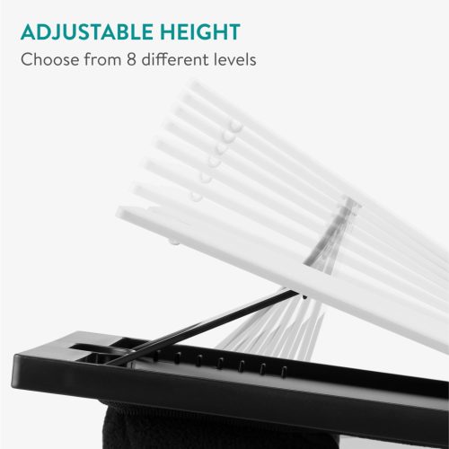 Masa reglabila laptop Navaris, suport 9 unghiuri, pentru birou si acasa, negru, plastic/textil