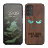 Kwmobile tok Samsung Galaxy A14 5G-hez, barna, fa/szilikon, 60817.08