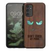 Kwmobile tok Samsung Galaxy A14 5G-hez, barna, fa/szilikon, 60817.08