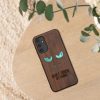 Kwmobile tok Samsung Galaxy A14 5G-hez, barna, fa/szilikon, 60817.08