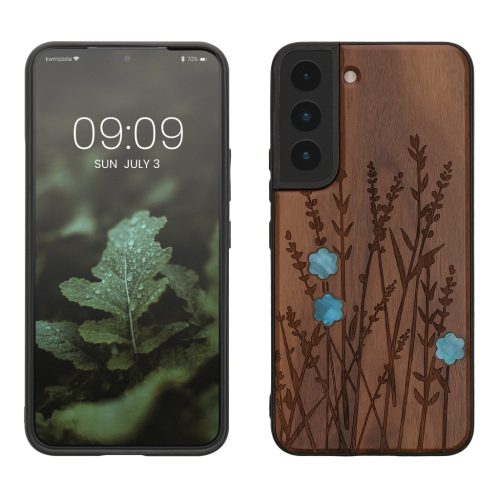 Kwmobile tok Samsung Galaxy S22-höz, barna, fa/szilikon, 58306.09