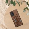 Kwmobile tok Samsung Galaxy A52/Galaxy A52 5G/Galaxy A52s 5G készülékhez, barna, fa/szilikon, 54354.16