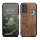 Kwmobile tok Samsung Galaxy A14 5G-hez, barna/többszínű, fa/szilikon, 60817.07