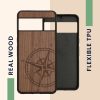 Kwmobile Google Pixel 8 Pro tok, barna, fa/szilikon, 61876.02