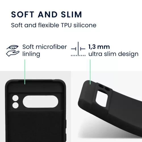 Kwmobile Google Pixel 8 Pro tok, fekete, szilikon, 61860.01