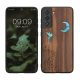 Kwmobile tok Samsung Galaxy S21 FE-hez, barna/többszínű, fa/szilikon, 56172.07