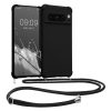 Kwmobile Google Pixel 8 Pro telefontok nyakpánttal, fekete, szilikon, 61868.01
