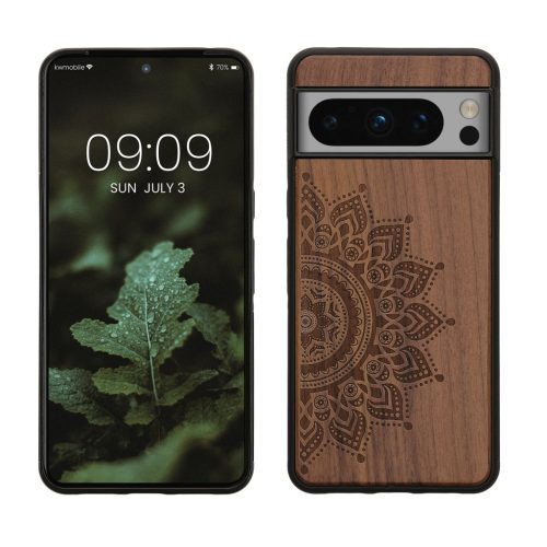 Kwmobile Google Pixel 8 Pro tok, barna, fa/szilikon, 61876.01