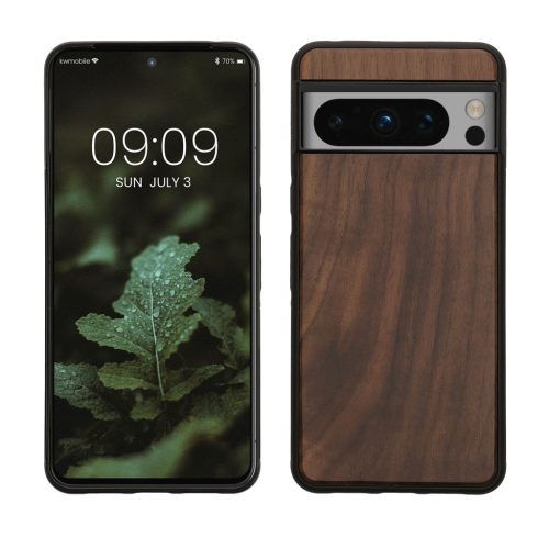 Kwmobile Google Pixel 8 Pro tok, barna, fa/szilikon, 61872.18