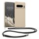 Kwmobile Google Pixel 8 Pro telefontok nyakpánttal, krémszínű, szilikon, 61868.16
