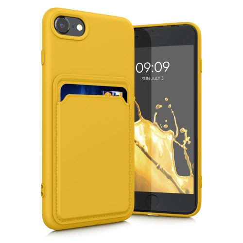 Kwmobile tok Apple iPhone SE (2022)/iPhone SE (2020)/iPhone 8 készülékhez, sárga, szilikon, 55117.165