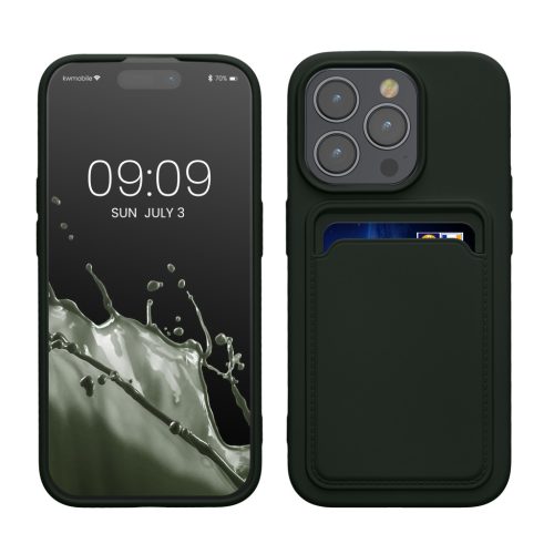 Kwmobile Apple iPhone 15 Pro tok, sötétzöld, szilikon, 62019.8