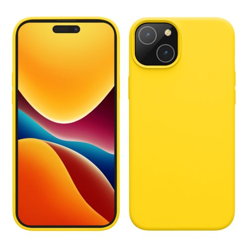 Kwmobile tok Apple iPhone 15-höz, sárga, szilikon, 61953.165