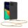 Kwmobile tok nyakpánttal Apple iPhone 15-höz, átlátszó/arany, szilikon, 62029.21