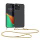 Kwmobile tok nyakpánttal Apple iPhone 15 Pro készülékhez, átlátszó/arany, szilikon, 62031.21