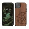 Kwmobile tok Apple iPhone 15 Plus-hoz, barna, fa/szilikon, 62012.01