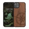Kwmobile tok Apple iPhone 15 Plus-hoz, barna, fa/szilikon, 62012.01