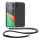 Kwmobile tok nyakpánttal Apple iPhone 15 Plus-hoz, átlátszó/fekete, szilikon, 62034.01