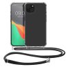 Kwmobile tok nyakpánttal Apple iPhone 15 Plus-hoz, átlátszó/fekete, szilikon, 62034.01