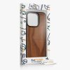 Kwmobile tok Apple iPhone 15 Pro készülékhez, barna, fa/szilikon, 62009.18