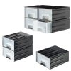 Cutie organizare Navaris cu 4 sertare interconectabile, 5.9x5.1x2.9 cm, montaj perete, gri, plastic