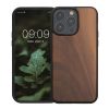 Kwmobile tok Apple iPhone 15 Pro Max készülékhez, barna, fa/szilikon, 62010.18