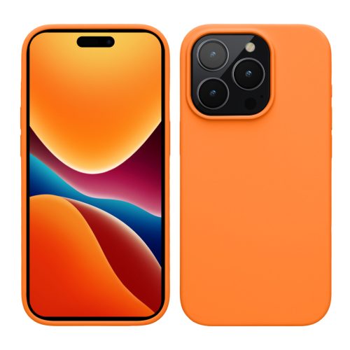 Kwmobile tok Apple iPhone 15 Pro Max-hoz, narancssárga, szilikon, 61956.15