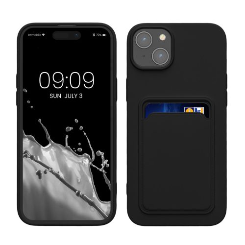 Kwmobile tok Apple iPhone 15 Plus-hoz, fekete, szilikon, 62018.01