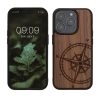 Kwmobile tok Apple iPhone 15 Pro készülékhez, barna, fa/szilikon, 62013.01