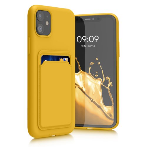 Kwmobile tok Apple iPhone 11-hez, sárga, szilikon, 55114.165