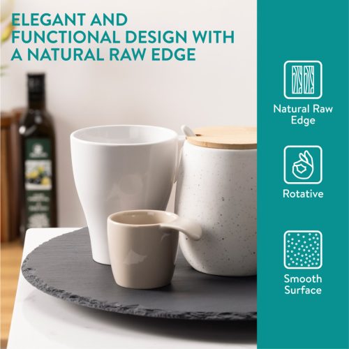 Platou rotativ din ardezie Navaris, 33 cm, rotire lina, NAV000015BI002C