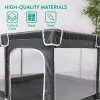 Tarc de joaca copii Navaris, 130x130x50 cm, plasa respirabila, montaj rapid, negru, plastic