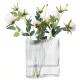Vaza din sticla Navaris Ribbed, forma ondulata, 18.5x12x20 cm, transparent, sticla