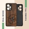 Kwmobile tok Xiaomi Redmi Note 12 Pro 5G telefonhoz, barna/kék, fa, KWM000018BW004C
