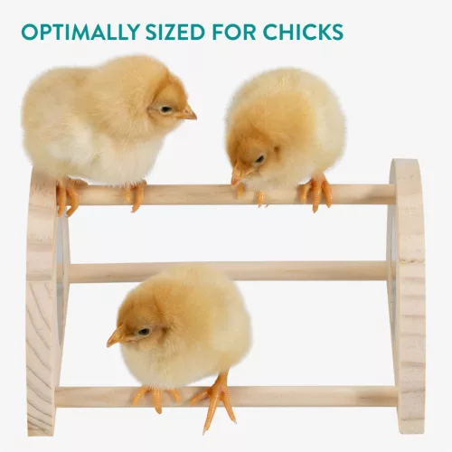 Set 4 suporturi joaca pasari Navaris, cu oglinzi, 18/16.8/14.5/12.7 cm, maro, lemn