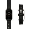 Kwmobile szíj Xiaomi Mi Band 7 Pro készülékhez, fekete/barna, természetes bőr, KWM0000187H004C