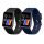 2 db Kwmobile szíj készlet GRV SmartWatch, fekete/sötétkék, szilikon, KWM000024SY001C