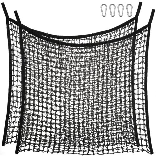 Set 2 plase fan Navaris cu 4 carabiniere, 60x90 cm, prindere usoara, negru, NAV001WX8DQ001C