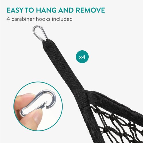 Set 2 plase fan Navaris cu 4 carabiniere, 60x90 cm, prindere usoara, negru, NAV001WX8DQ001C