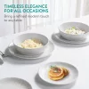 Set 18 piese vesela Navaris, 6 persoane, 27 cm, farfurii si boluri, alb, Ceramica/ceramica