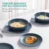 Set 18 piese vesela Navaris, 6 persoane, 27 cm, farfurii si boluri, albastru, Ceramica/ceramica