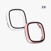 2 db Kwmobile huzat biztonsági üveggel Fitbit Versa 4/Sense 2 készülékhez, átlátszó/rózsaszín, műanyag, KWM000024UJ003C